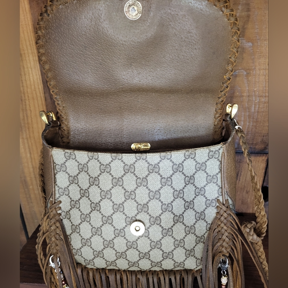 Gucci Fringe Crossbody Bag Vintage Boho Bag Style Western Bag Southwestern Bag - Picture 10 of 14